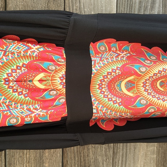 New York & Company Black and Multicolor Dress Size XL - Picture 10 of 12